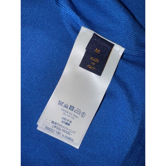 Louis Vuitton Cloud Jacquard Blue White Logo Wool Short Sleeve T-Shirt Medium M - Picture 13 of 15